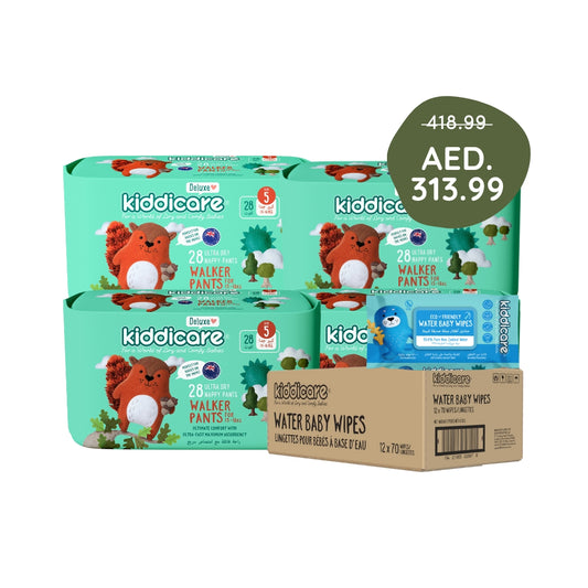 Kiddicare Ramadan Monthly Super Saver Bundle - 4 Bulk Pack Diaper Pants + 1 Pack Carton Wipes