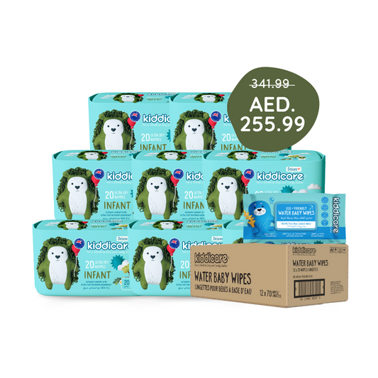 Kiddicare Ramadan Monthly Stock up Bundles - 8 Convenience Packs Diapers + 1 Pack Carton Wipes