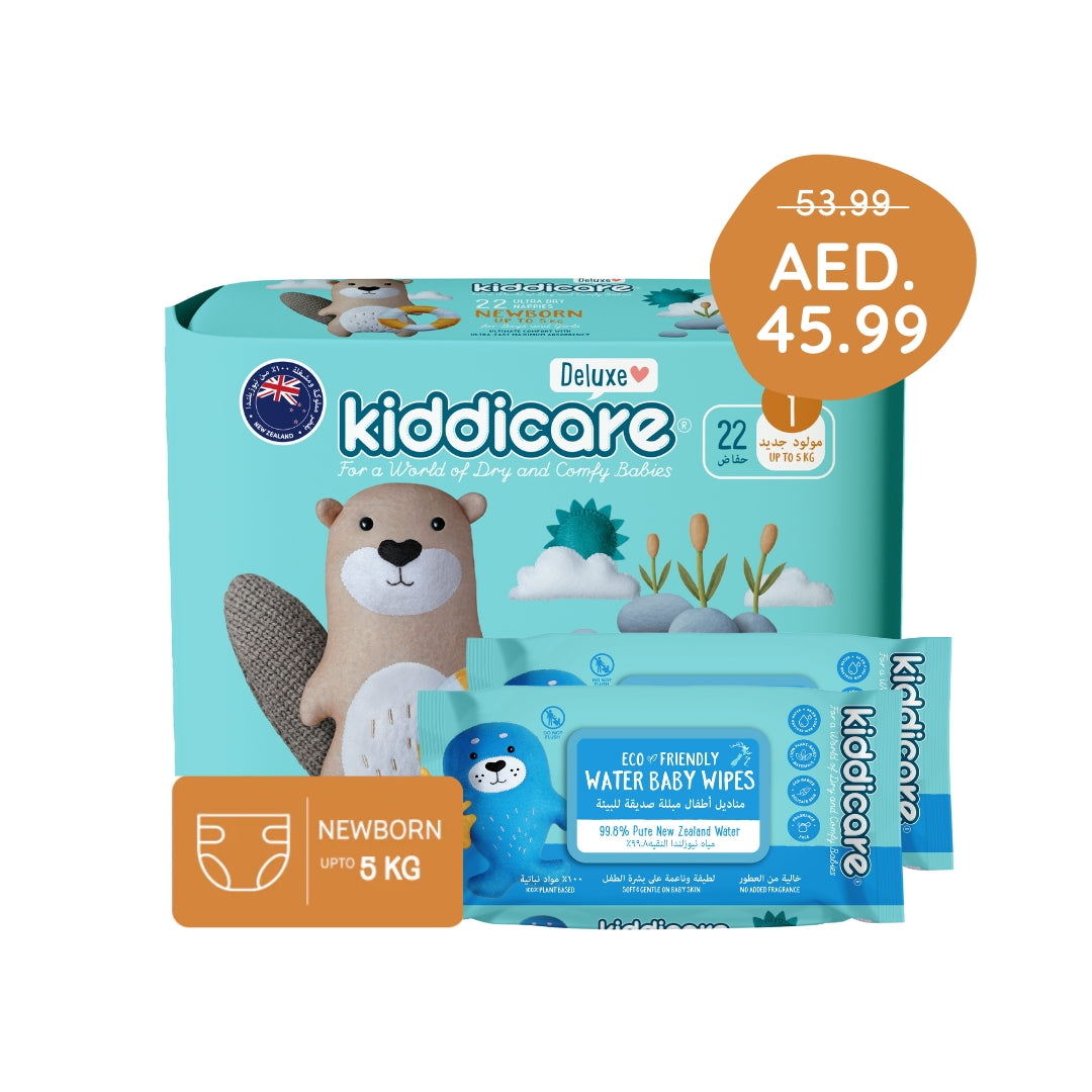 Kiddicare Starter Bundle - 1 Pack Diaper + 2 Pack Wipes