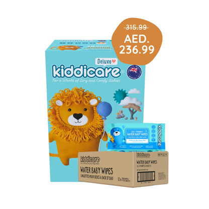 Kiddicare Ramadan Megha Bundle  - 1 Jumbo Diapers Pack + 1 carton Wipes
