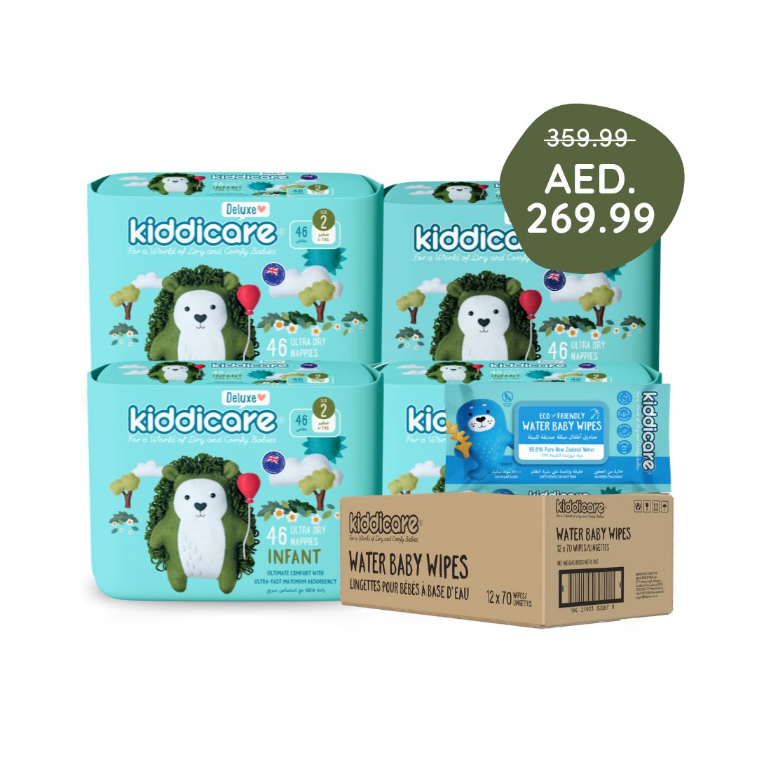 Kiddicare Monthly Super Saver Bundle - 4 Bulk Pack Diapers + 1 Pack Ca
