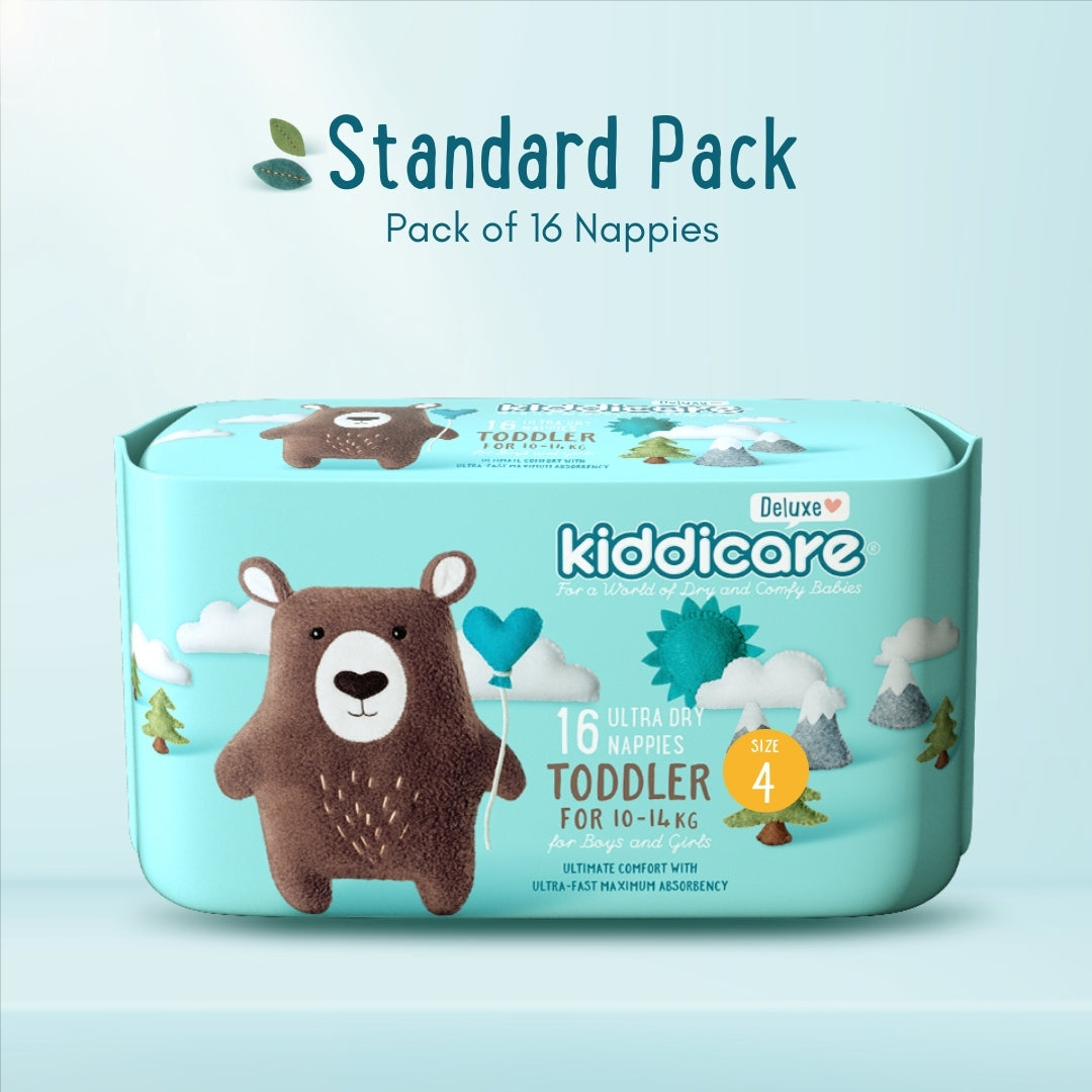 Deluxe Premium Unisex Diapers Toddler Size 4 / Standard