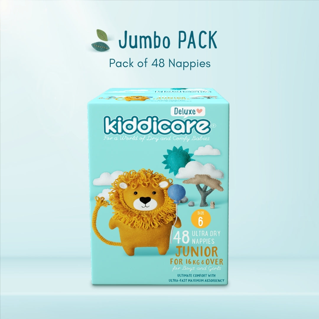 Deluxe Premium Unisex Diapers Junior Size 6 / Jumbo
